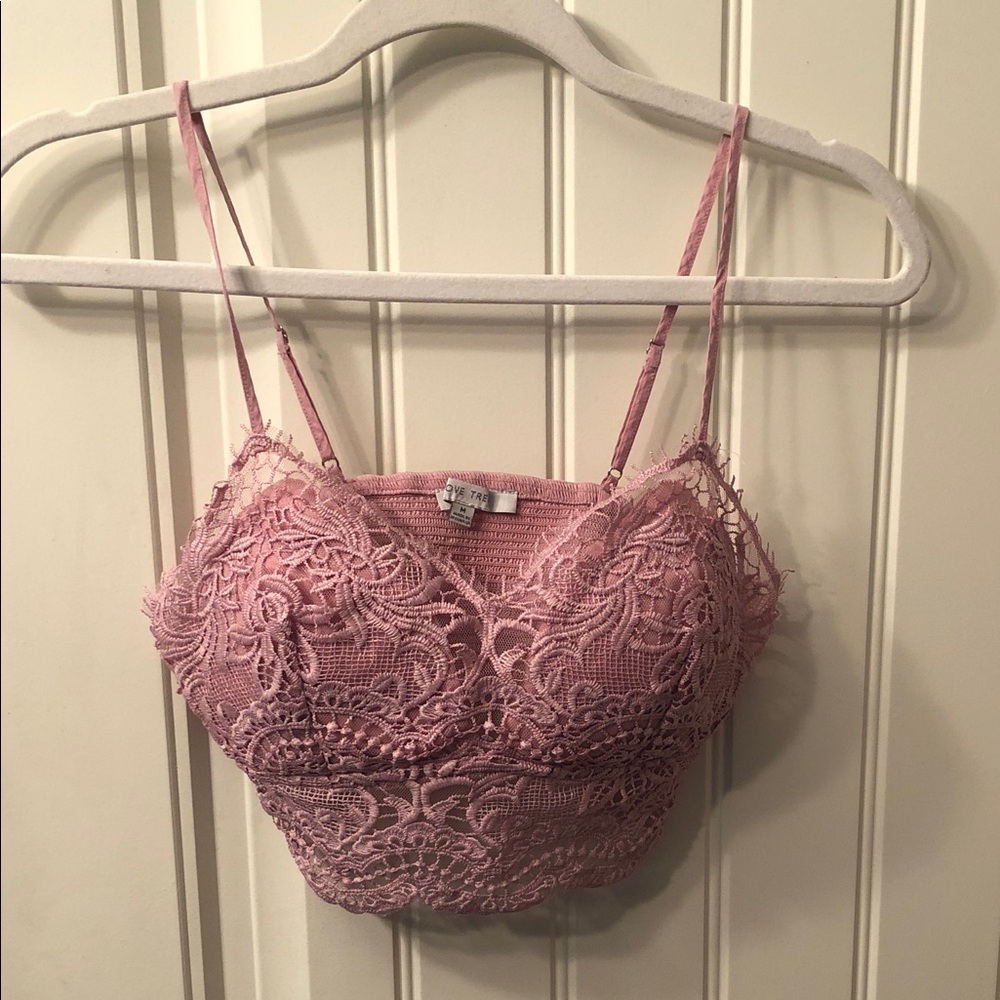 Love Tree Dusty Rose Lace Cropped Cami